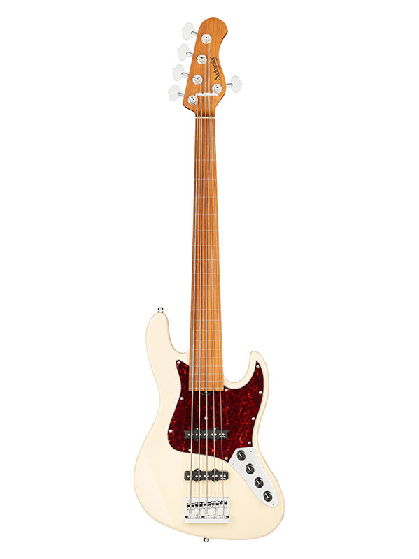 Sadowsky MetroExpress, Standard JJ, 5 cordes, Fretless avec lignes, gaucher - Olympic White,Morado