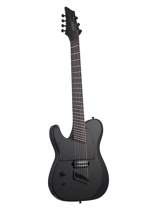 Schecter PT-7 Black multi-scale OPS, gaucher - Satin Black Open Pore