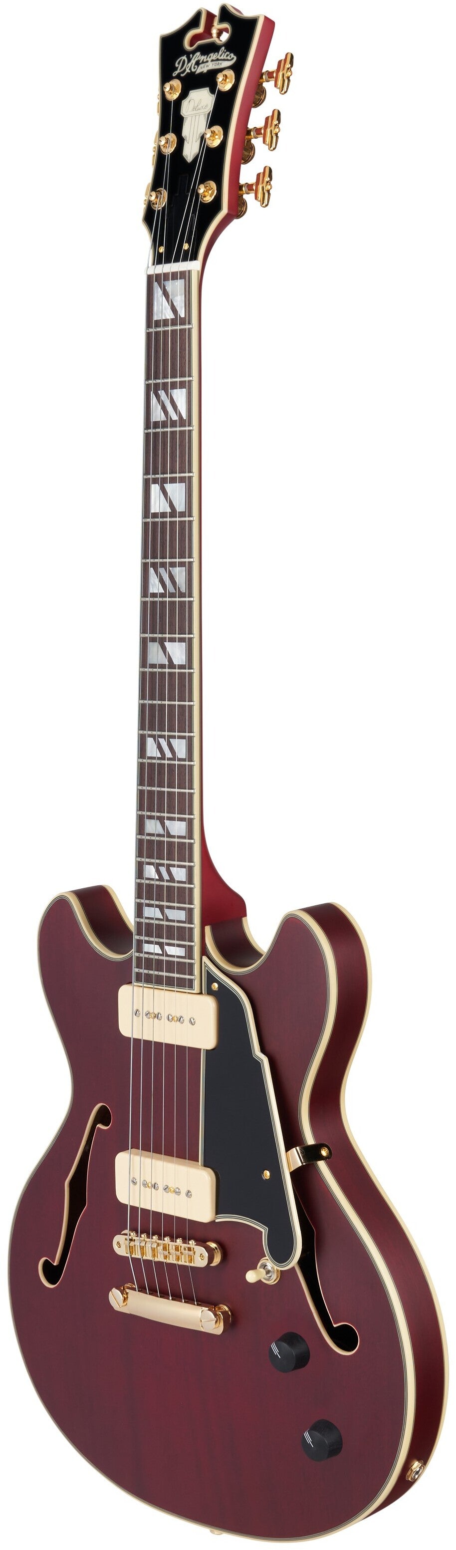 D'ANGELICO Deluxe Mini DC Satin Trans Wine