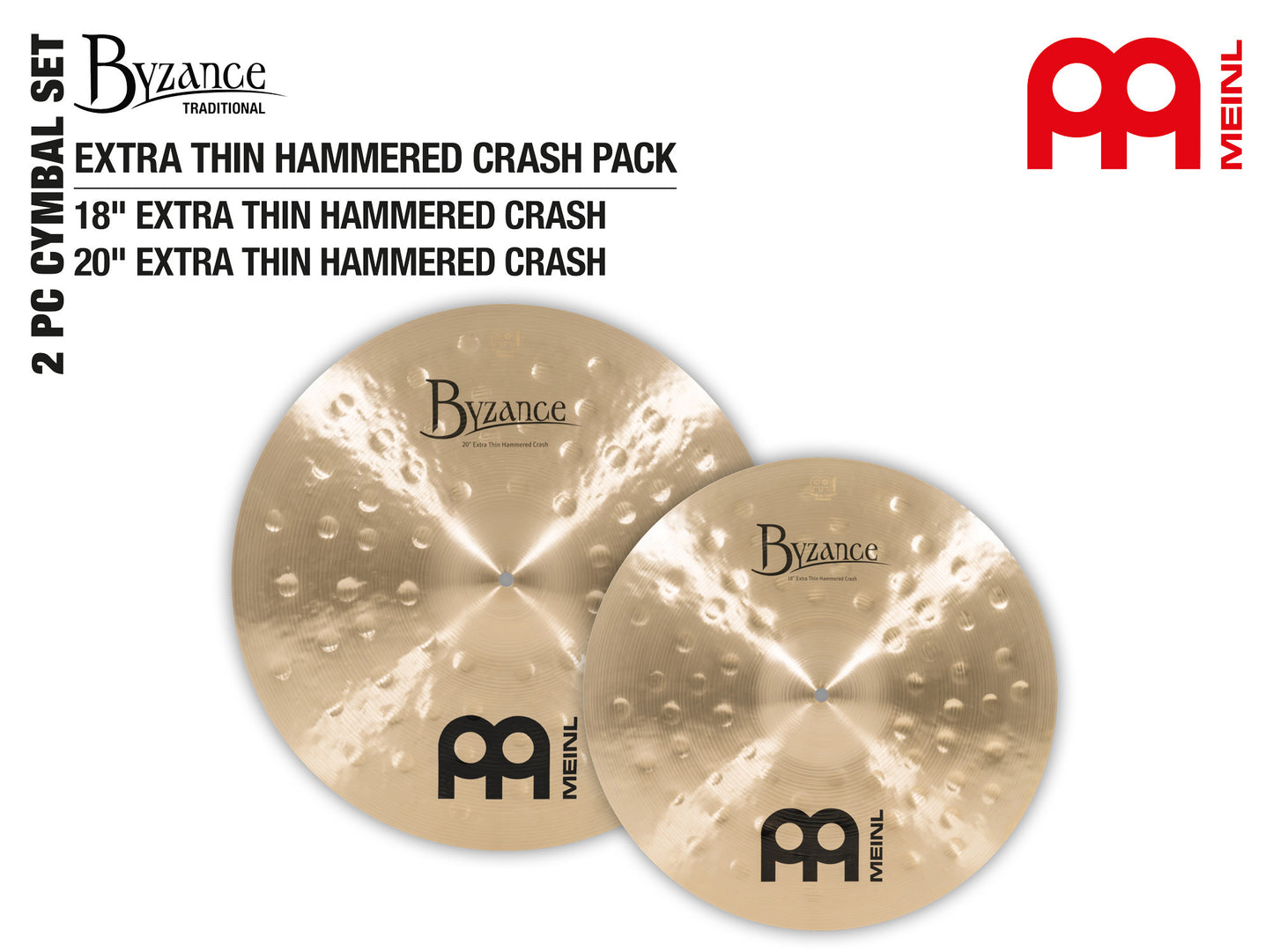Pack Crash Meinl Byzance Traditional 18"20" alliage bronze B20 Traditional