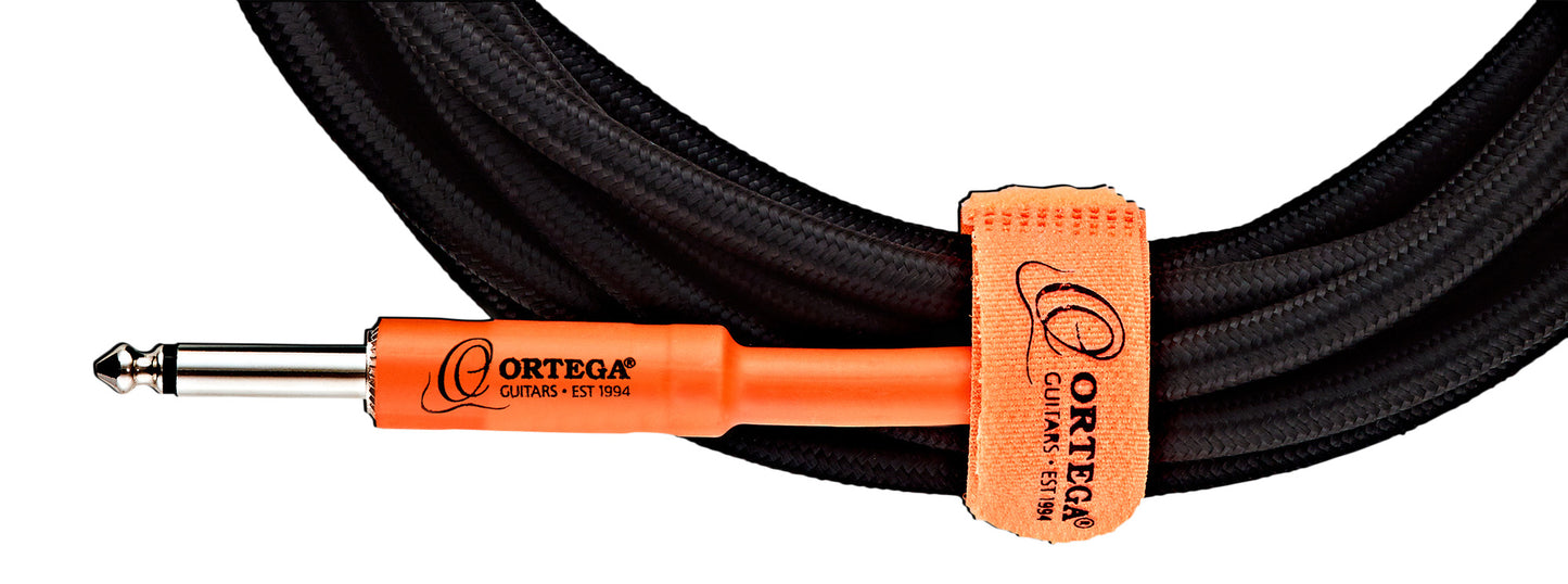 Câble instrument ORTEGA Jack/Jack, 3 mètres, noir et orange