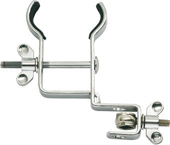 Support guiro avec attache, diamètre ajustable de 2 1/2" à 3 3/4" (6.4 à 9.6cm), acier chromé