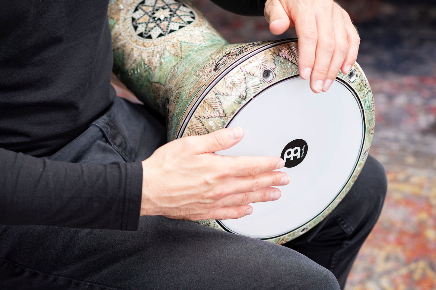 Doumbeck Egyptien Mosaik Queen Meinl Artisan 9" mosaïques incrustées white pearl