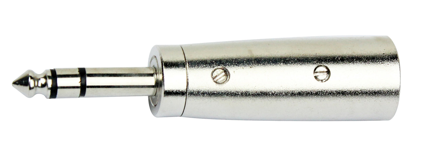 Adaptateur XLR mâle / Jack 6.35 mâle stéréo, nickel