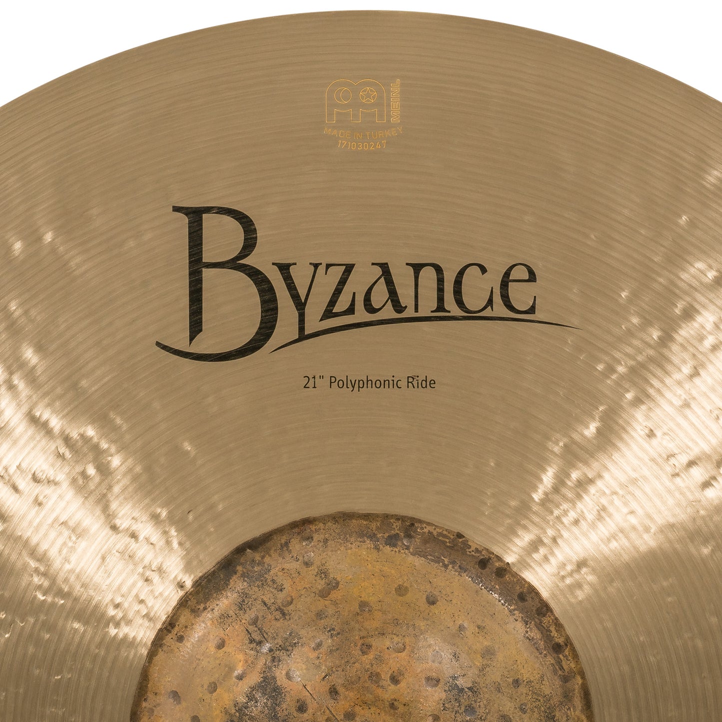 RIDE MEINL BYZANCE 21" POLYPHONIC, MEDIUM, ALLIAGE BRONZE B20, MARTELÉ A LA MAIN, FINITION TRADITIONNELLE