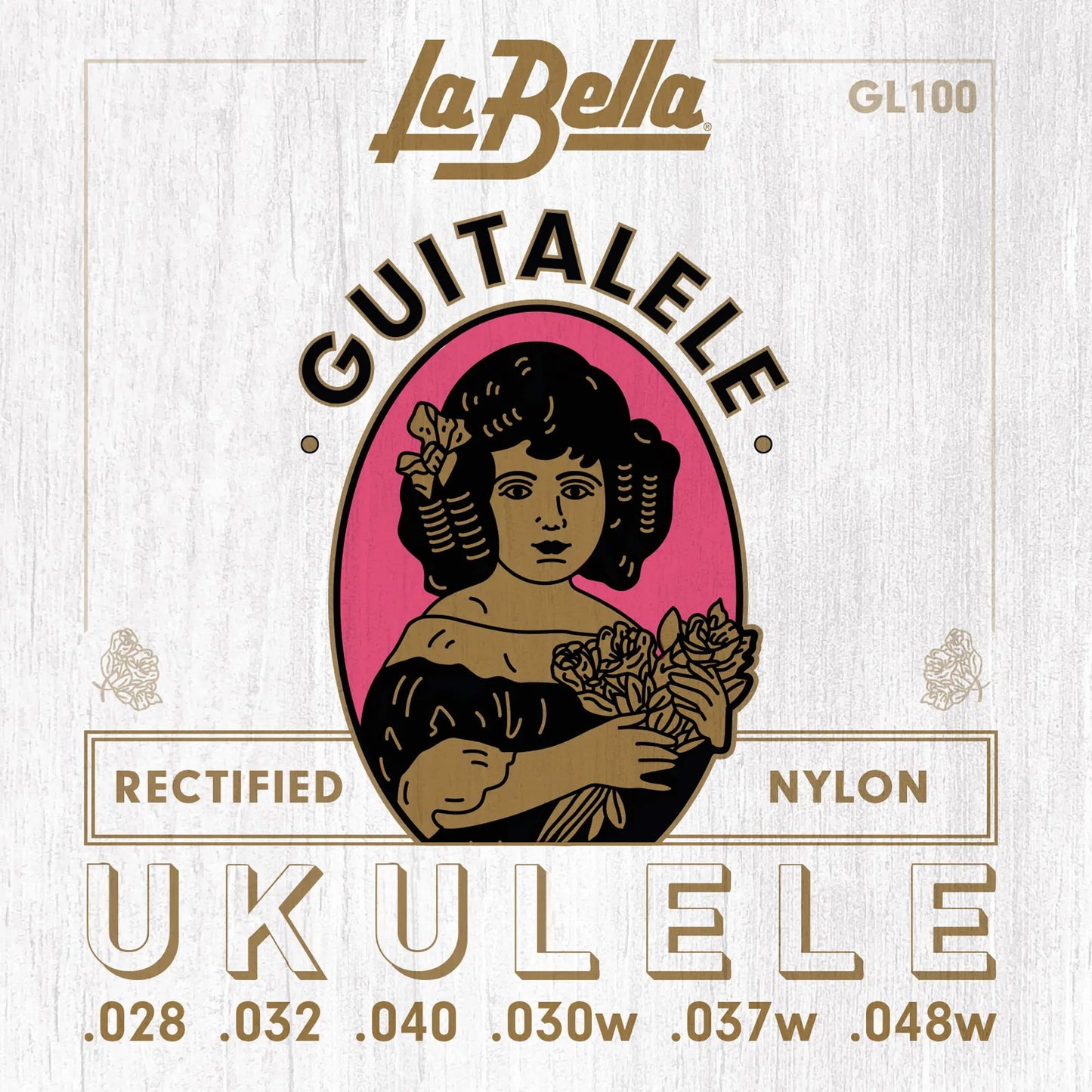 Jeu pour guitarlélé, aigus nylon rectifié, basses filées plaqué argent (28-32-40-30w-37w-48w)