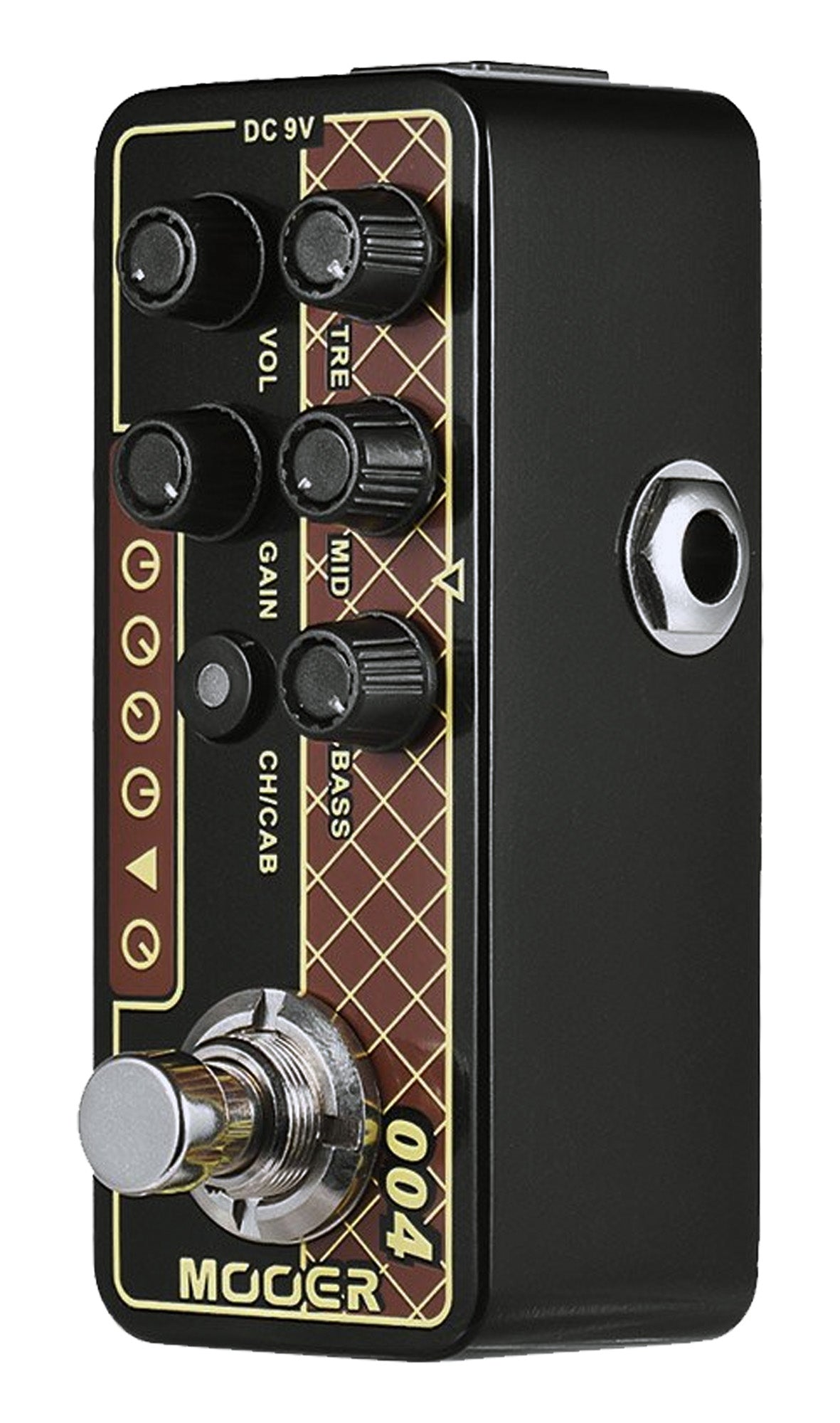 Pédale DAY TRIPPER, préampli numérique type 60's UK combo 30W, deux canaux, EQ 3 bandes par canal, simulation HP, noir et brun