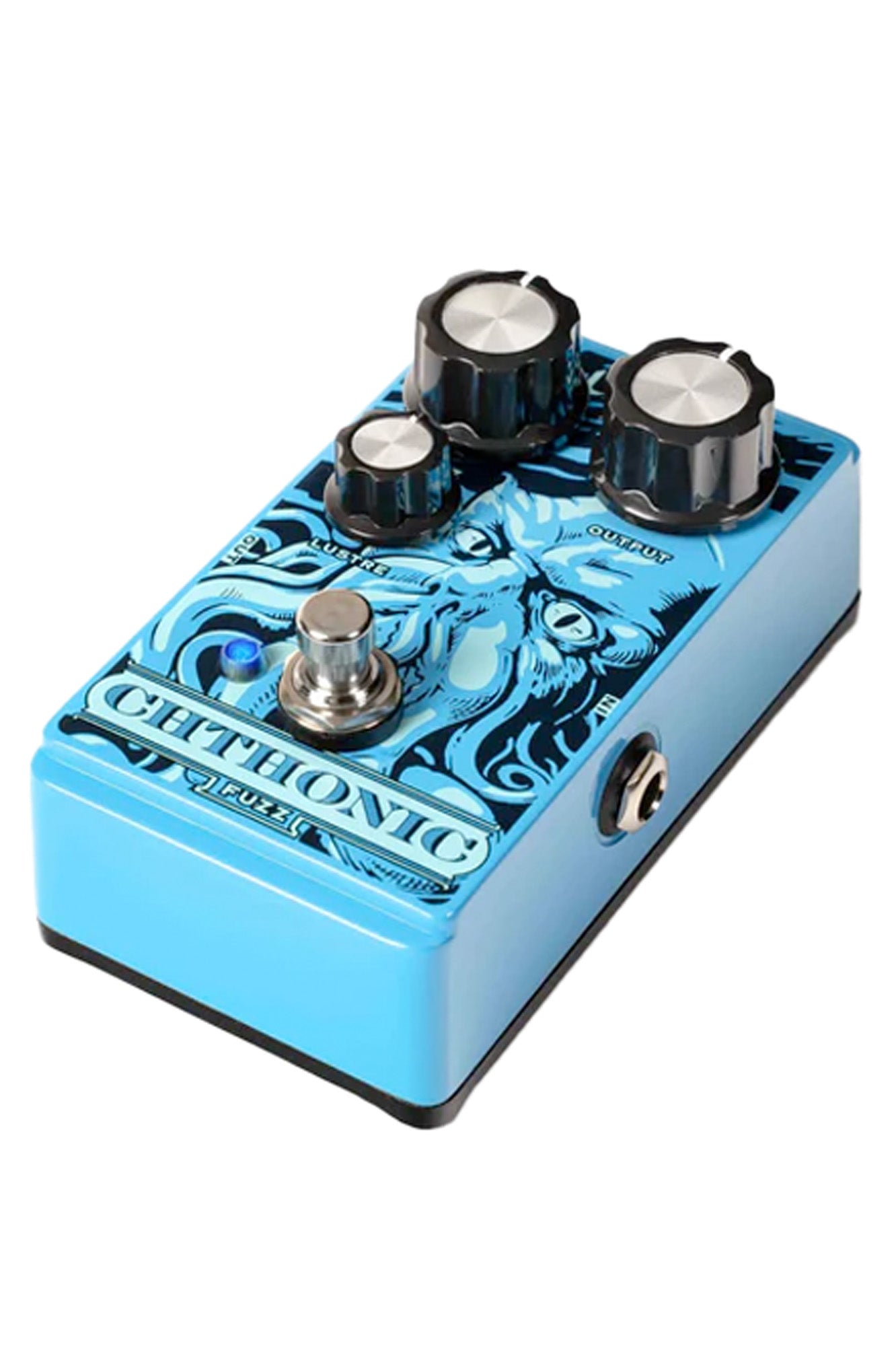 Pédale CHTHONIC FUZZ, fuzz analogique, True Bypass, noir et bleu