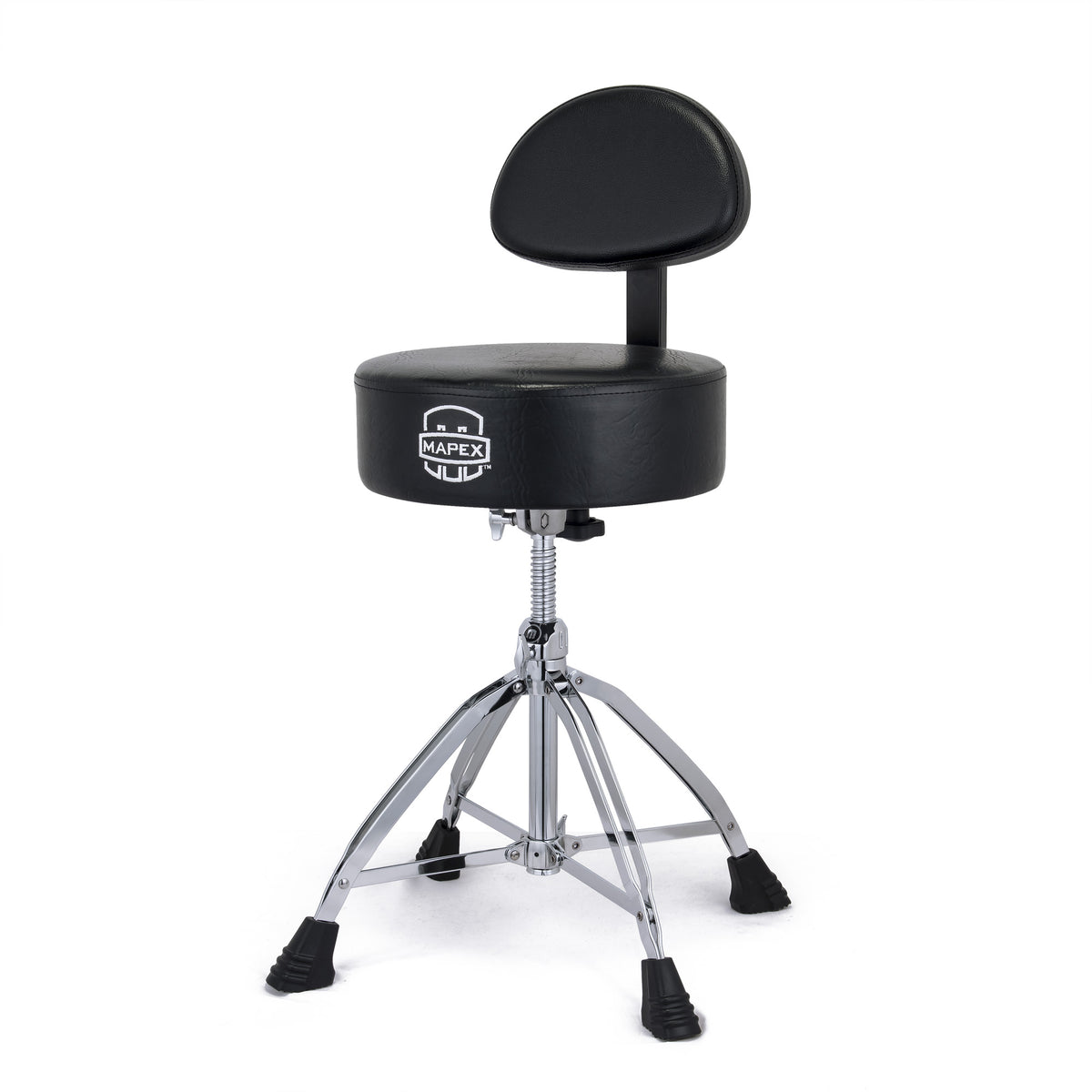 MAPEX SIEGE BATTEUR PRO ROND A DOSSIER SIMILI CUIR NOIR