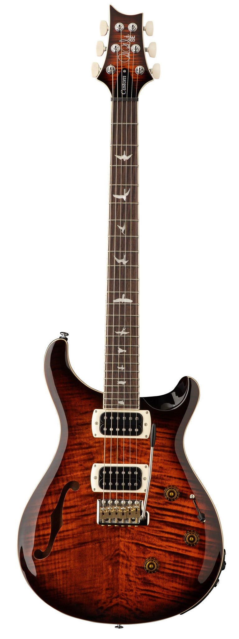 PRS GUITARS SE CUSTOM 24 SEMI-HOLLOW PIEZO ORANGE TIGER SMOKEBURST