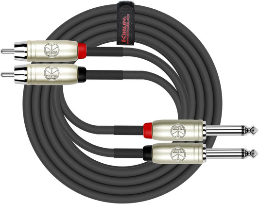 KIRLIN A404-1.5BK CABLE PATCH 2XRCA-2XJACK 1.5 NOIR