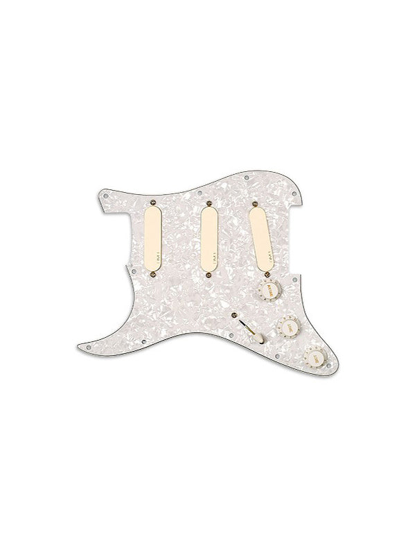 Pickguard collection, DG20, set SA/SA/SA avec SPC/EXG, gaucher- Plaque White perloïd et micros Ivory