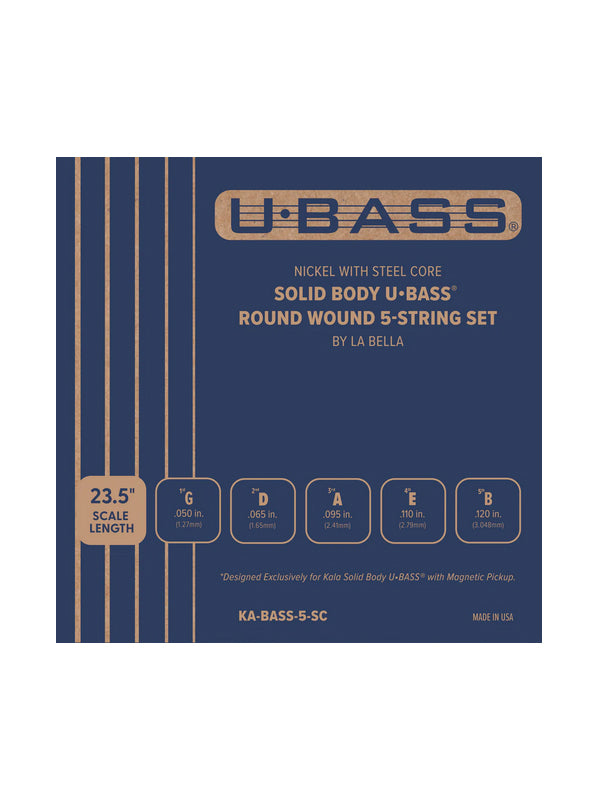 Cordes filées en argent pour U-Bass Solid Body, 5 cordes