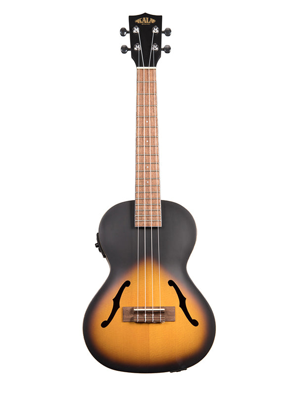 Kala Crossover - Archtop hollow, Tenor électro-acoustique - Tobacco, livré avec étui