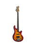 Lakland Skyline 44-02 Deluxe Quilt, 4 cordes - Cherry Sunburst Satin, Touche palissandre