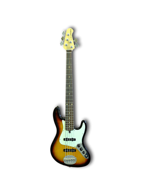 Lakland Skyline 55-60, 5 cordes - 3-Tone Sunburst, Touche palissandre