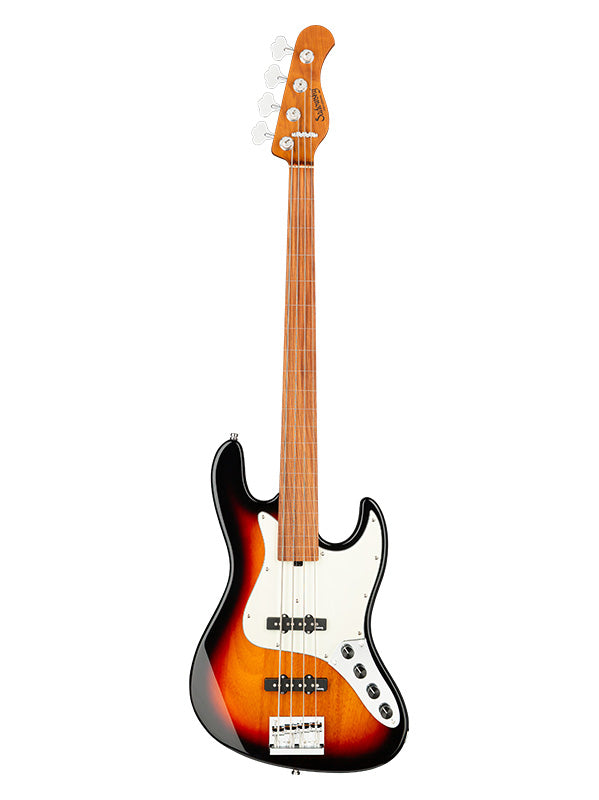 Sadowsky MetroExpress, Standard JJ, 4 cordes, Fretless avec lignes - Tobacco Burst,Morado