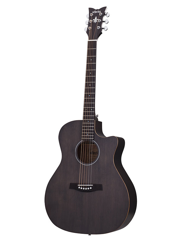 Schecter Acoustique Deluxe, pan coupé - Satin See Thru Black