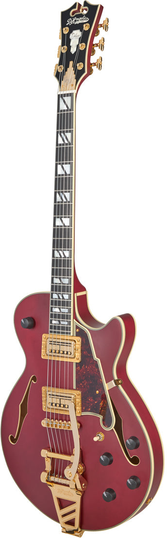 D'ANGELICO Deluxe Bob Weir 3 Signature Satin trans Wine