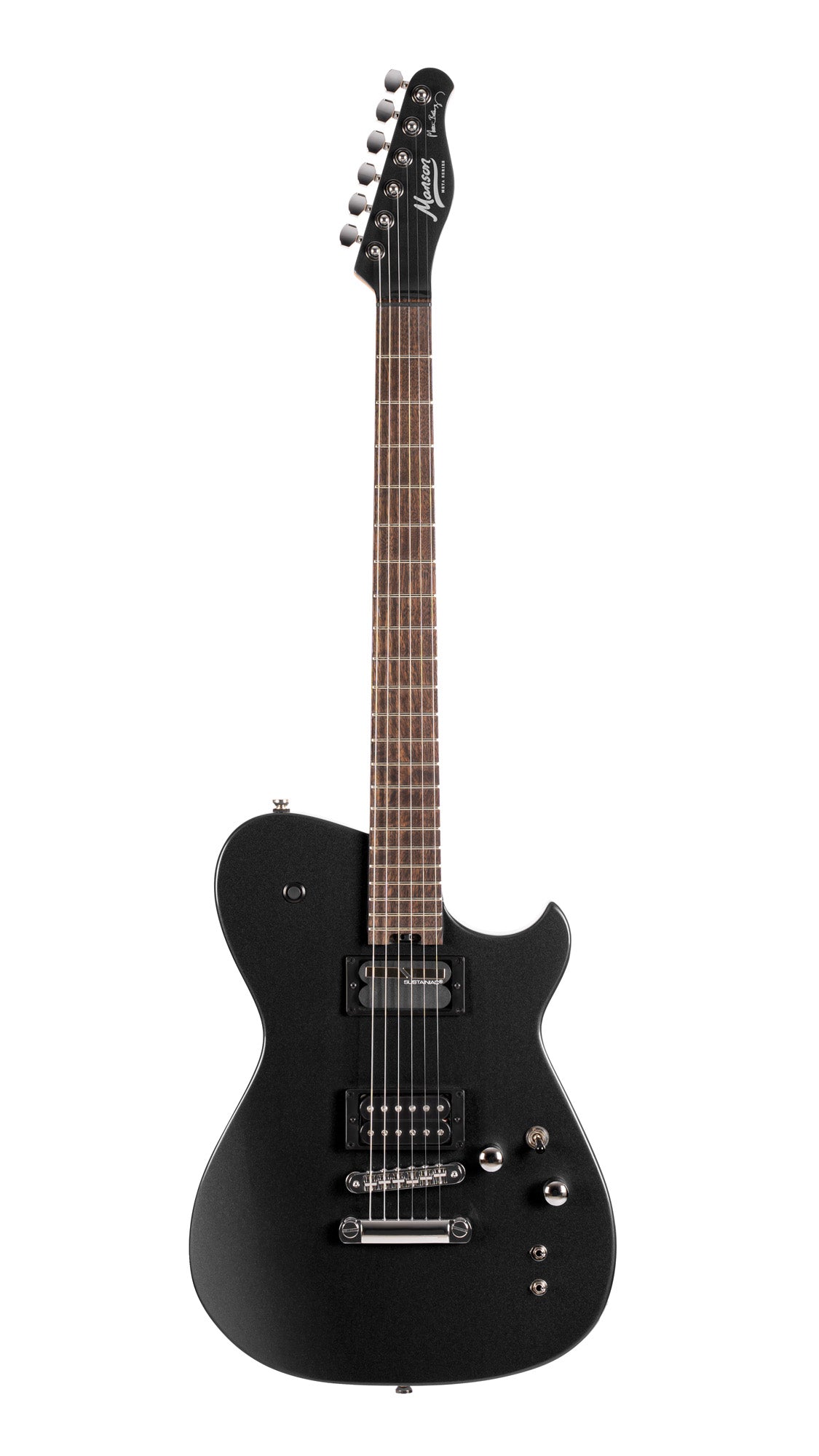 MBM-2H-SUS, signature Matt Bellamy, corps tilleul, manche érable, micros Manson & Sustainiac ,"Kill" bouton, noir satiné