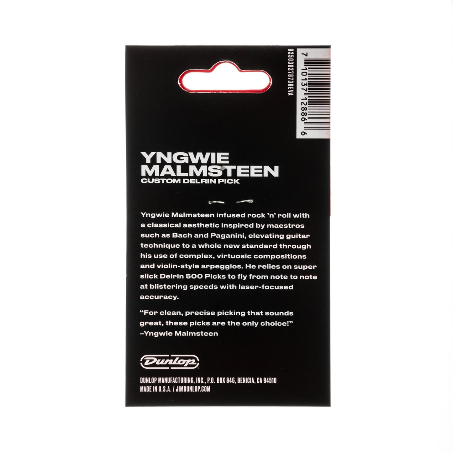 Sachet de 6 médiators Yngwie Malmsteen Custom Delrin 1.14 mm