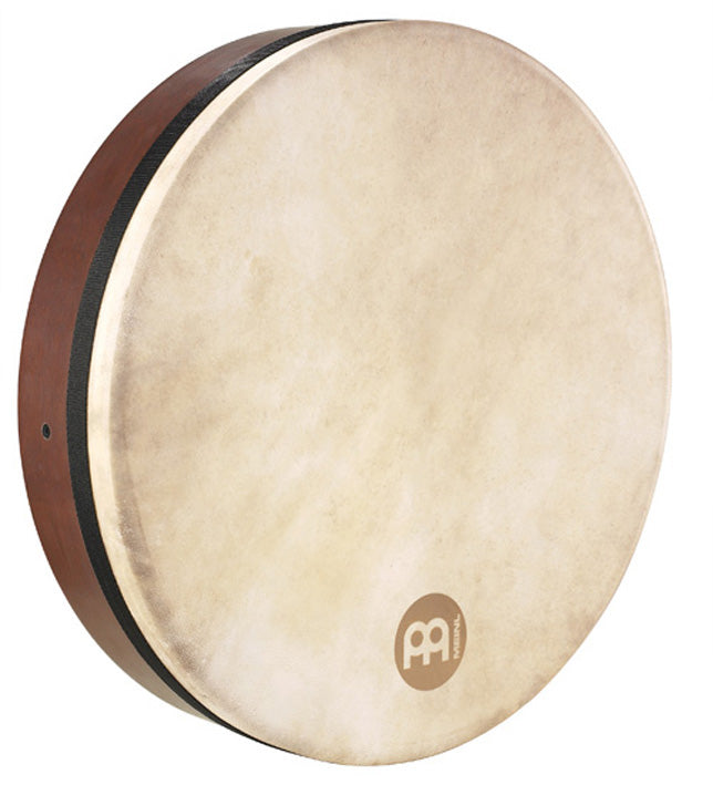 Bodhrán celte 18 x 4", corps en hévéa, peau de chèvre sélectionnée à la main, charpente en croix, sans tipper, African Brown