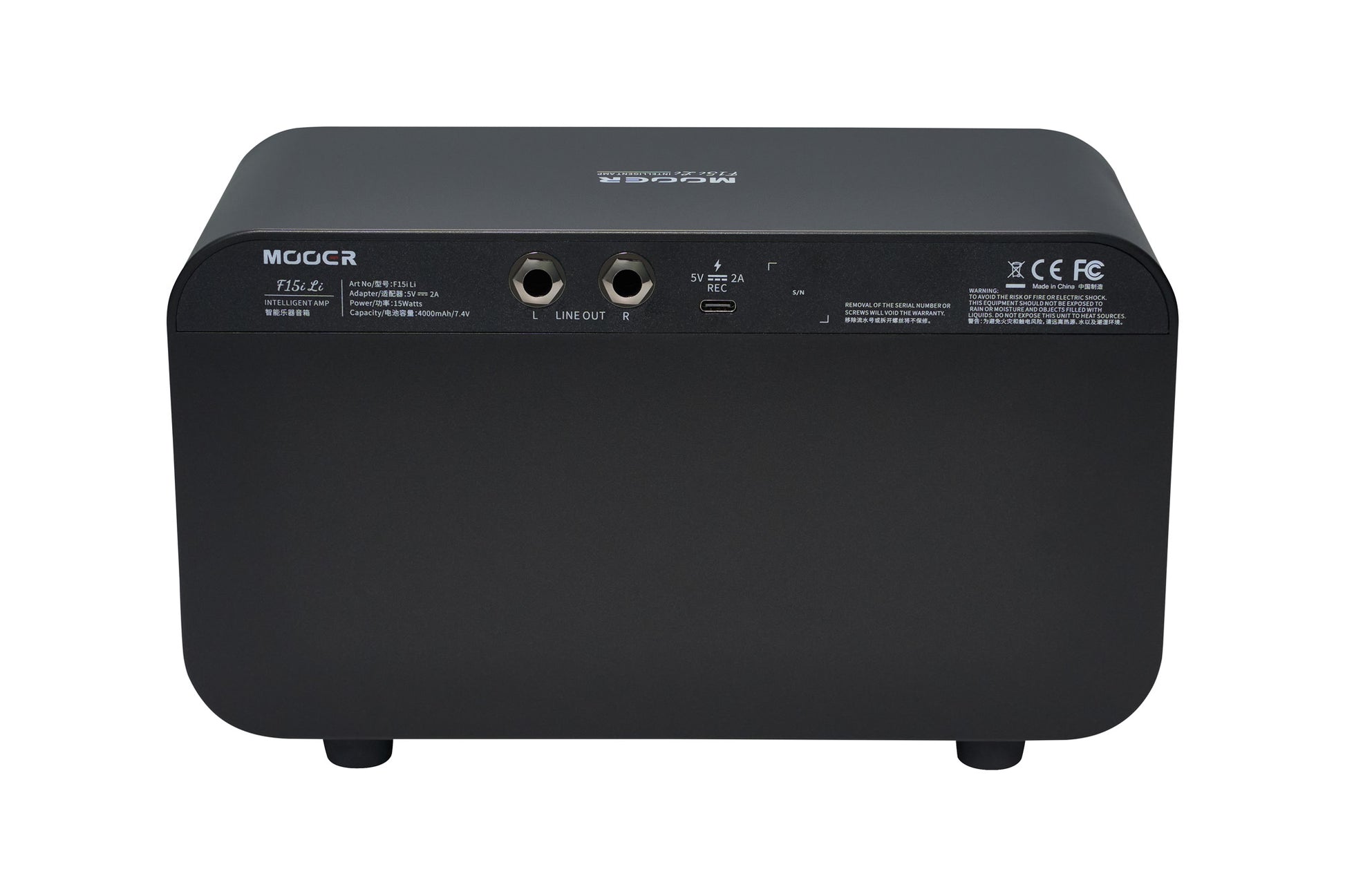 Ampli F15i, 15W, écran tactile, 55 modélisations d'amplis, 69 effets, batterie rechargeable, Bluetooth, USB-C, noir