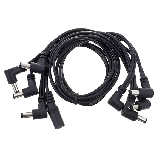 Câble alimentation PDC-8A, 8 connecteurs coudés, noir
