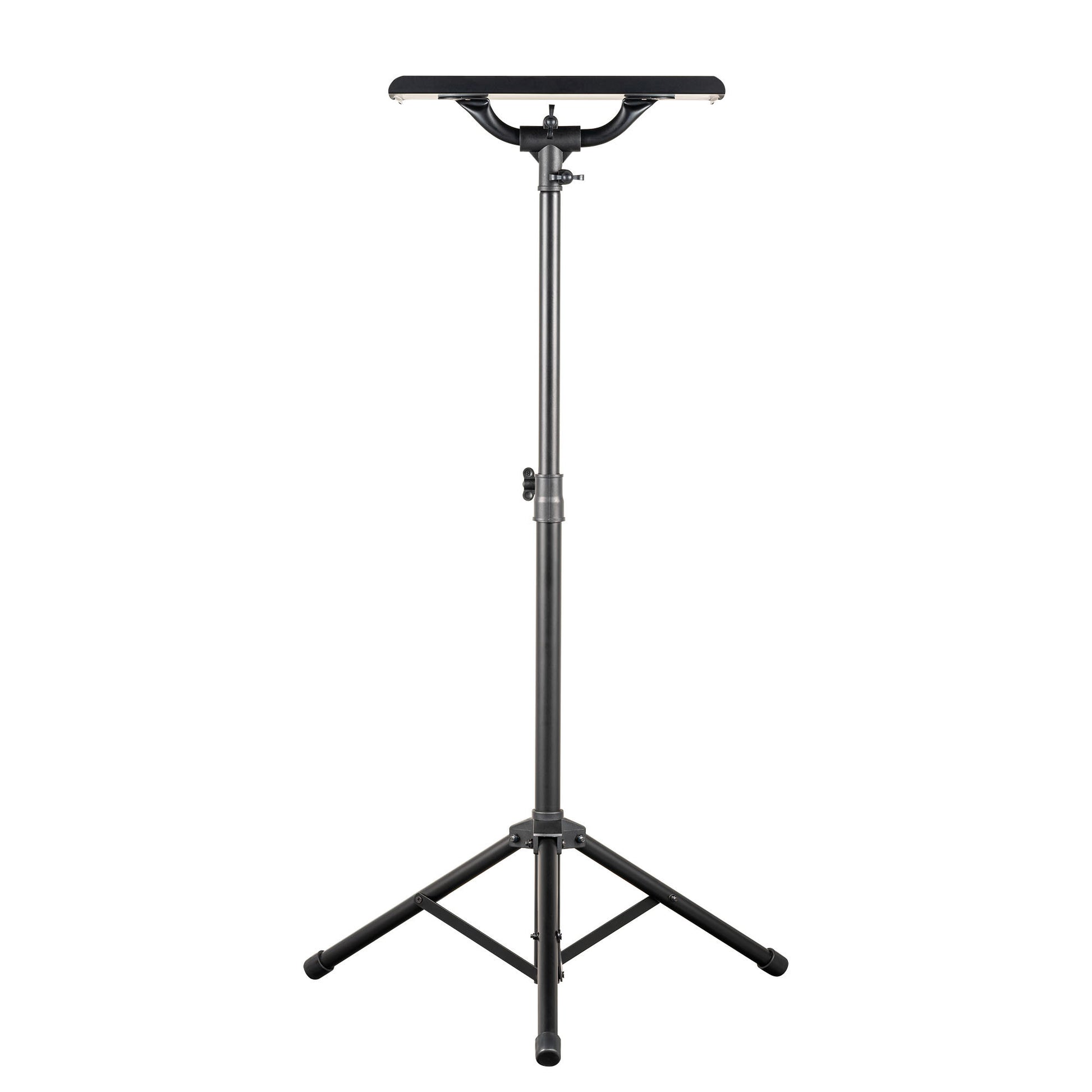 Table ordinateur jusqu'à 16", plateau rembourré haute adhérence, trépied double embase, hauteur réglable, noir