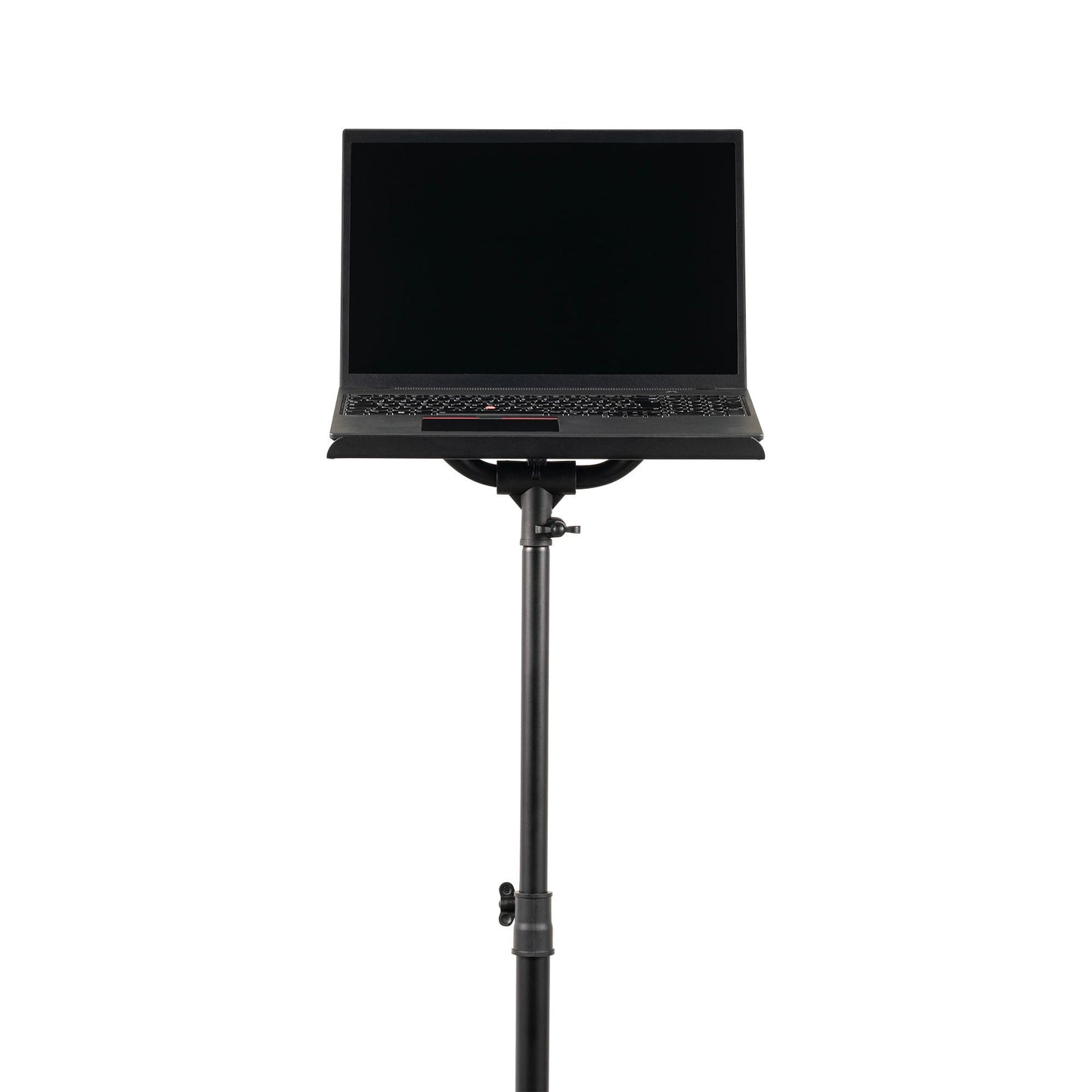 Table ordinateur jusqu'à 16", plateau rembourré haute adhérence, trépied double embase, hauteur réglable, noir