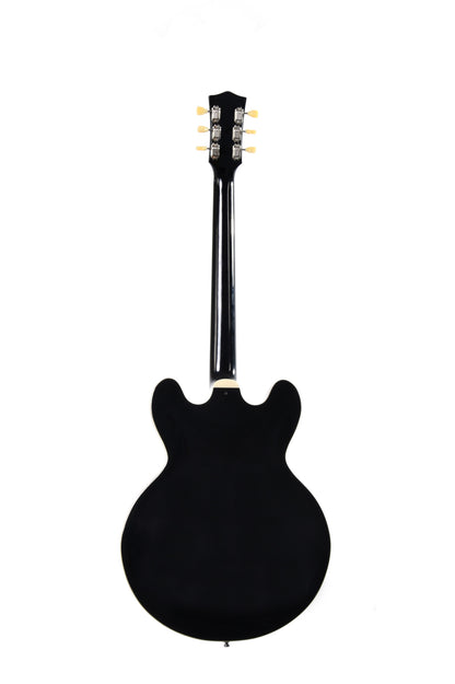 Modèle HBA-102P, Forme Semi-Hollow, table érable, f/e érable, touche palissandre, 2 micros P90 DogEar, noir brillant, soft case
