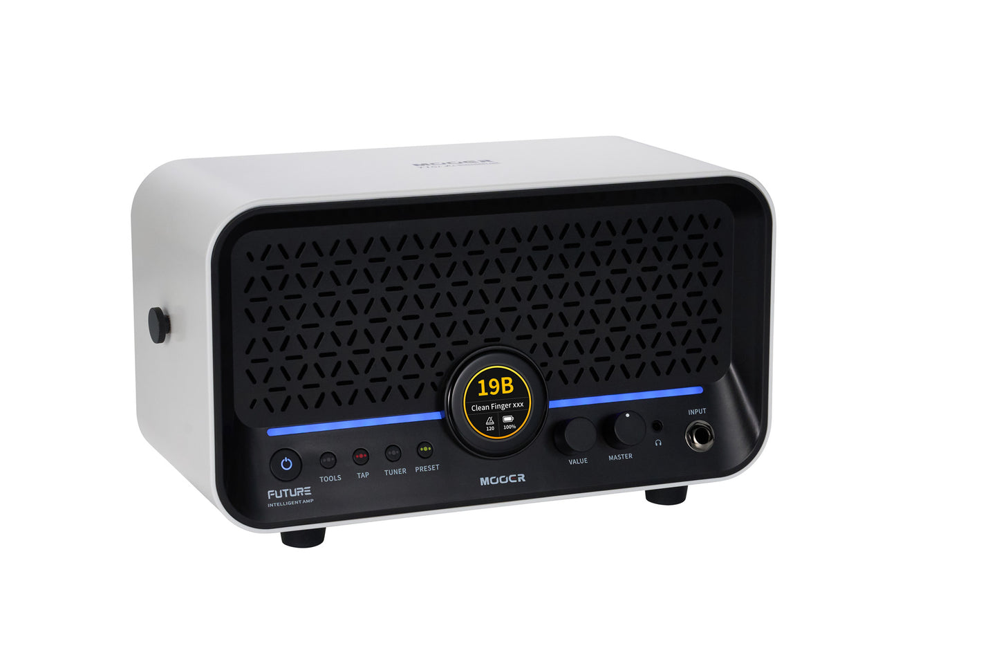 Ampli F15i Li, 15W, écran tactile, 55 modélisations d'amplis, 69 effets, batterie rechargeable, Bluetooth, USB-C, blanc