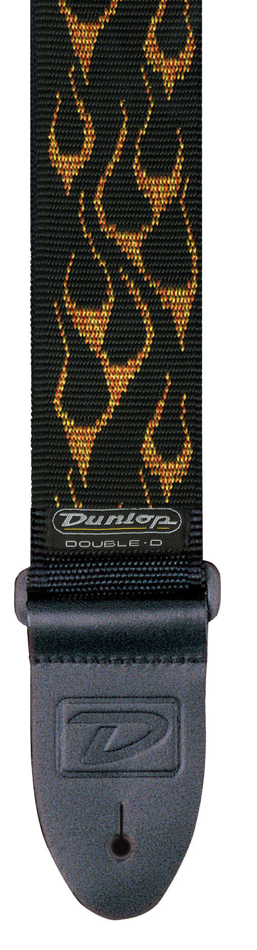 Courroie nylon modèle FLAMME, largeur 5 cm, noir et jaune/orange