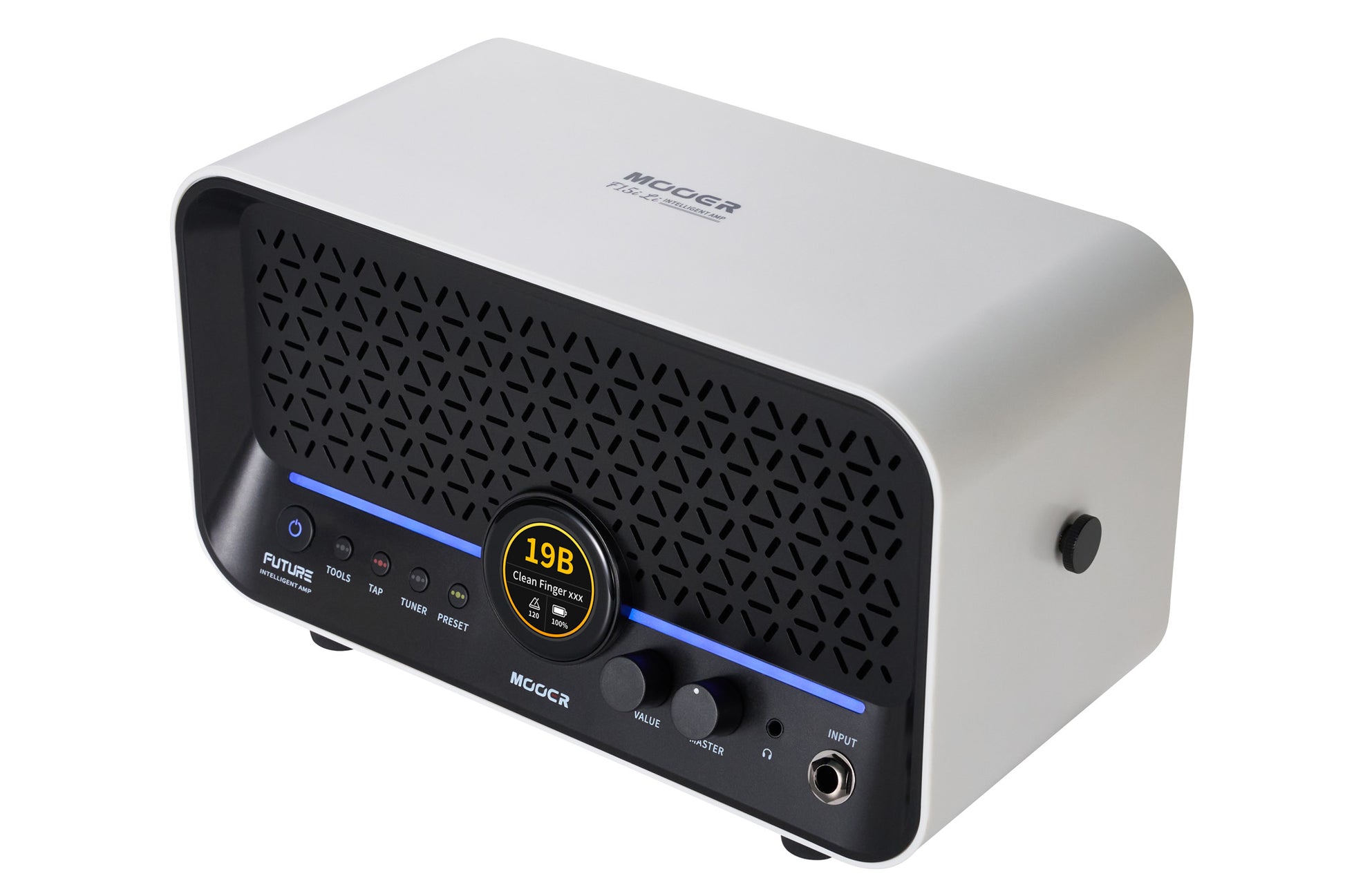 Ampli F15i Li, 15W, écran tactile, 55 modélisations d'amplis, 69 effets, batterie rechargeable, Bluetooth, USB-C, blanc