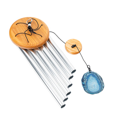 CHIMES SONIC ENERGY AGATE 29", ARGENT