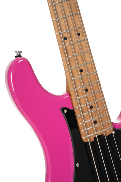 GB-SC4, basse short scale 4 cordes, corps peuplier, humbucker Cort Powersound, préampli Markbass MB-1, fandago purple