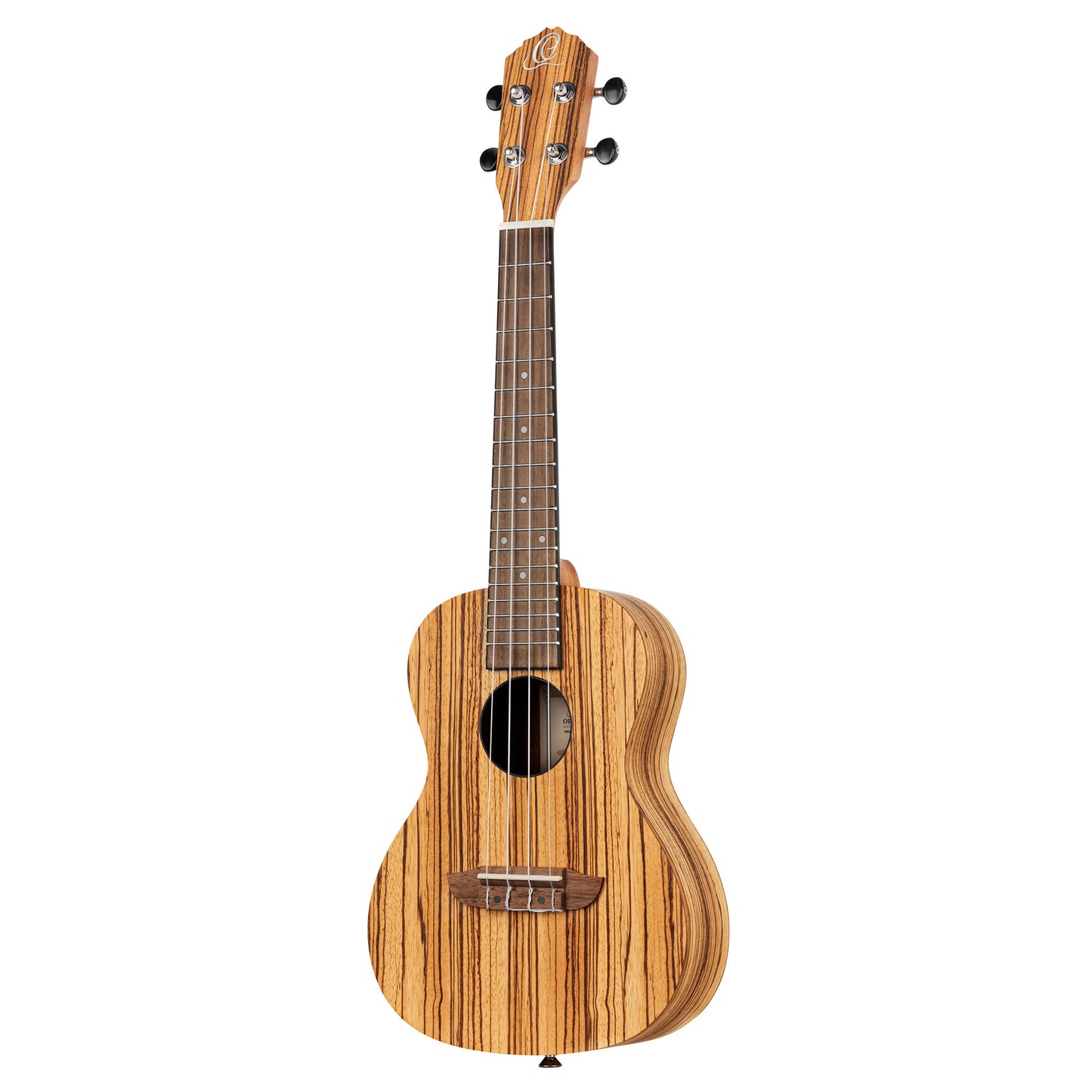 RFU11Z, modèle Concert, table zebrawood, fond & éclisses zebrawood, manche acajou, housse, naturel satiné