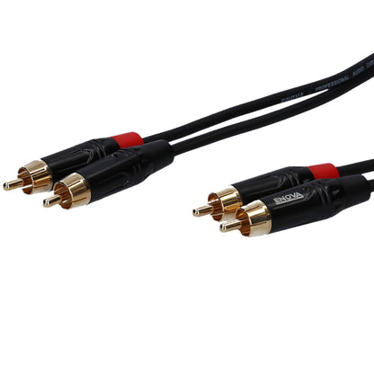 Câble patch 2x RCA mono/2x RCA mono, 1 mètre, noir