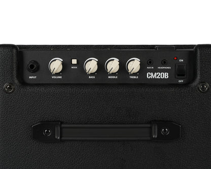 Ampli basse CM20B, 20W, HP 8", égaliseur 3 bandes, bouton Mode, poids: 6 kg, noir