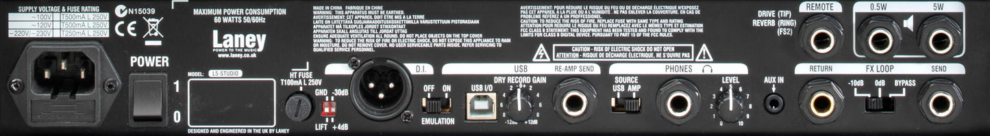 Tête amplifiée à lampes 5W & 0.5W, 2 canaux, réverb, USB, fonction RE-AMP, avec housse, 7.8 kg