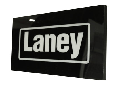 Enseigne lumineuse LANEY, avec alimentation 12V et rallonge alimentation, dimensions: 50 x 26 x 2 cm, noir et blanc