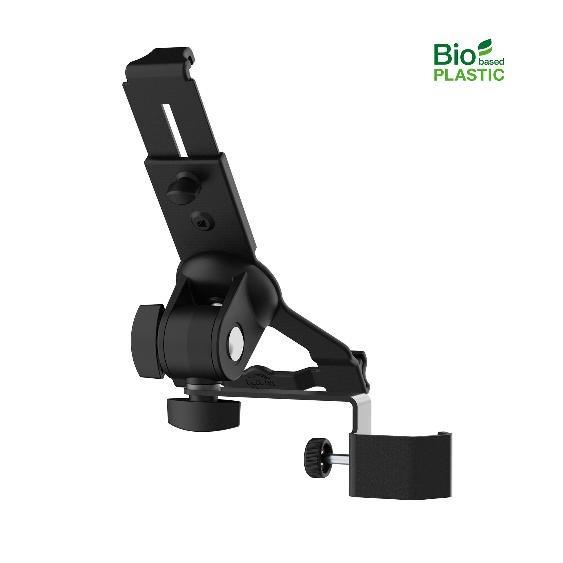 Support de tablette universel K&M 19765, fixation par serrage