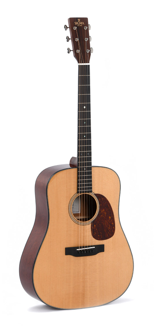 Modèle SDM-18, Dreadnought, table épicéa massif, f/e acajou massif, touche ébène, soft case, naturel brillant