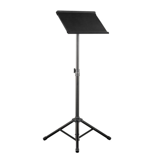 Table ordinateur jusqu'à 16", plateau rembourré haute adhérence, trépied double embase, hauteur réglable, noir