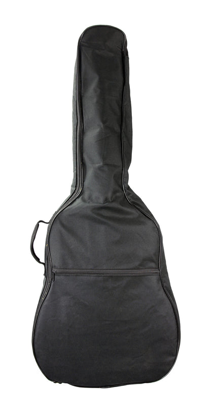 Housse guitare classique 1/2, rembourrée 5 mm, poignée, courroies réglables, renfort à la base, poche extérieure, noir