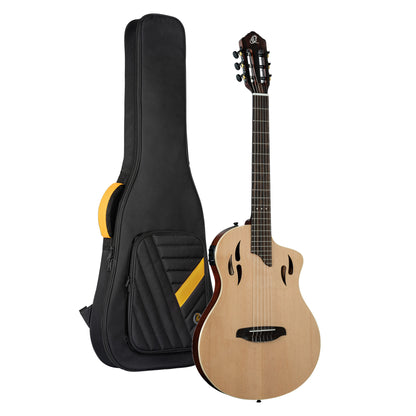 RTPSTD-NAT, modèle TourPlayer, EQ Magus X, corps okoumé, table épicéa, sillet 48 mm, housse, naturel brillant