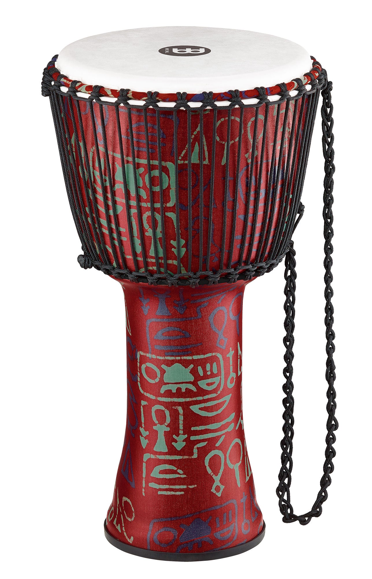 Djembé 12" Travel, fût et peau synthétiques, ultra léger, hauteur 61 cm, cordage nylon HTP 4mm pré-étiré, Pharaoh's Script