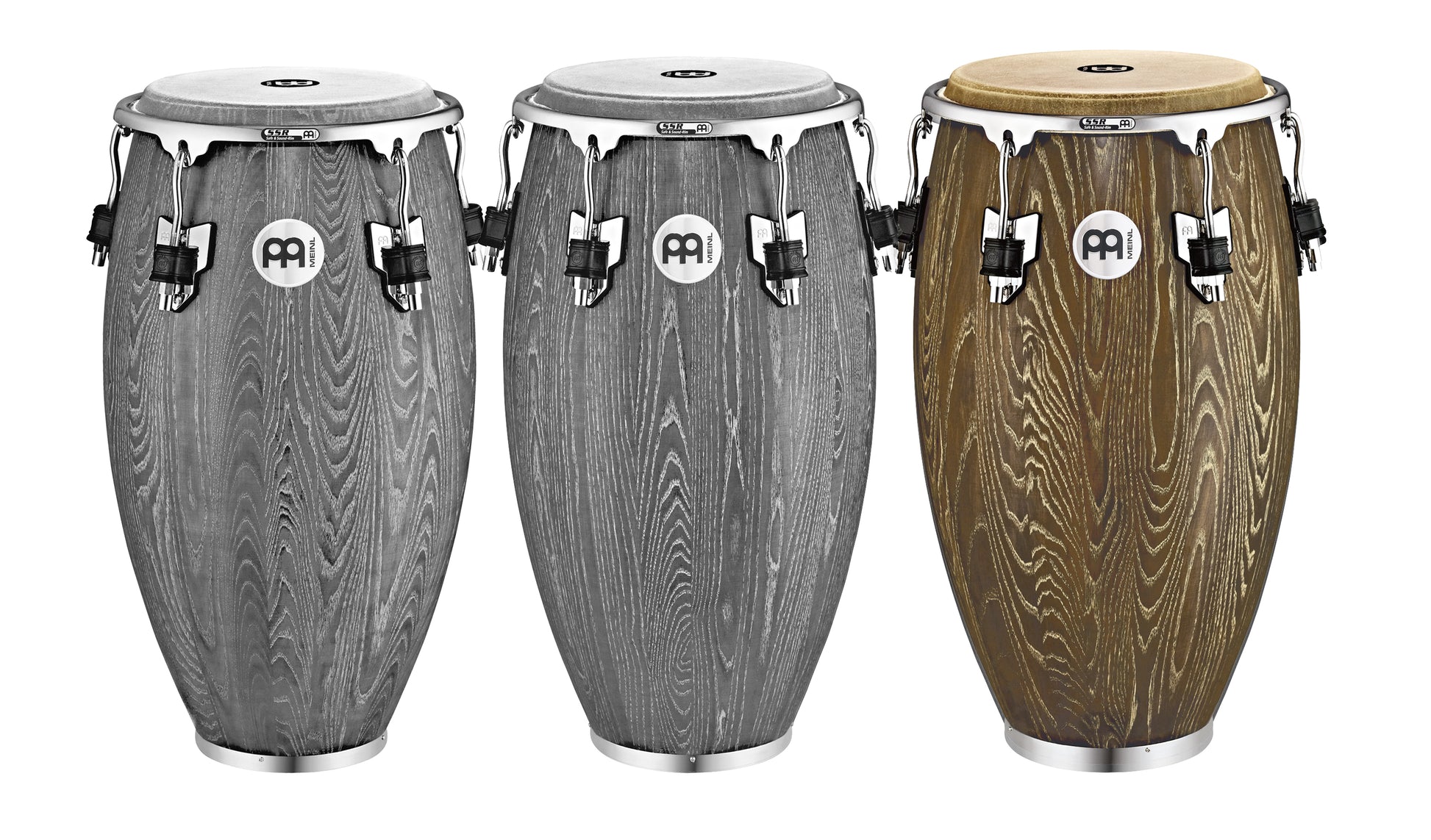 Tumba Woodcraft 12"1/2, fût frêne blanc américain 3 plis, hauteur 76.2cm, peau true skin buffle, cercles SSR 4mm.
