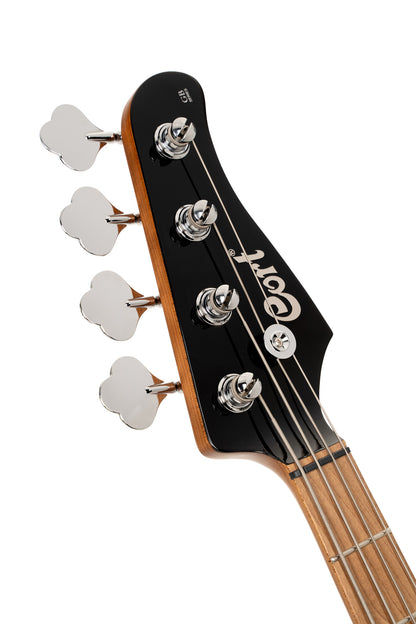 GB-SC4, basse short scale 4 cordes, corps peuplier, humbucker Cort Powersound, préampli Markbass MB-1, fandago purple