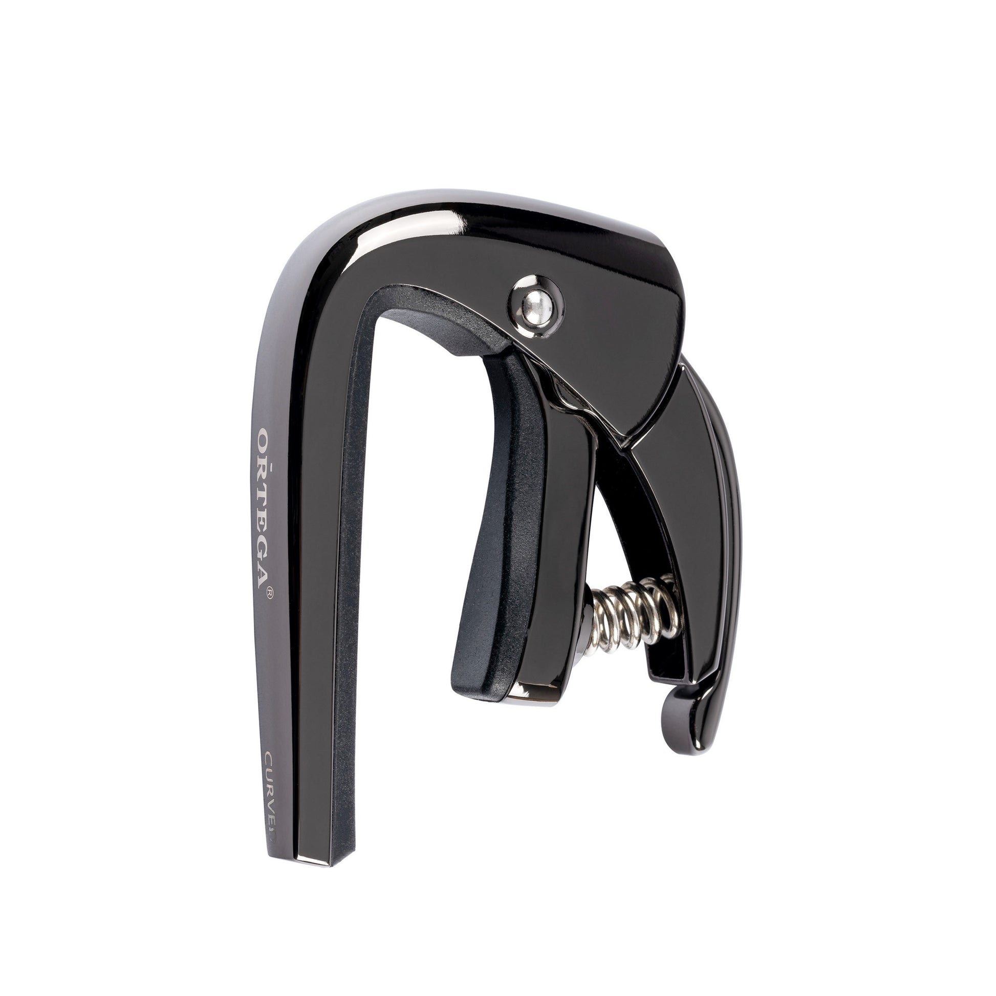 Capodastre pour guitare touche bombée jusqu'à 52 mm de largeur, système Quick-lock, noir chromé